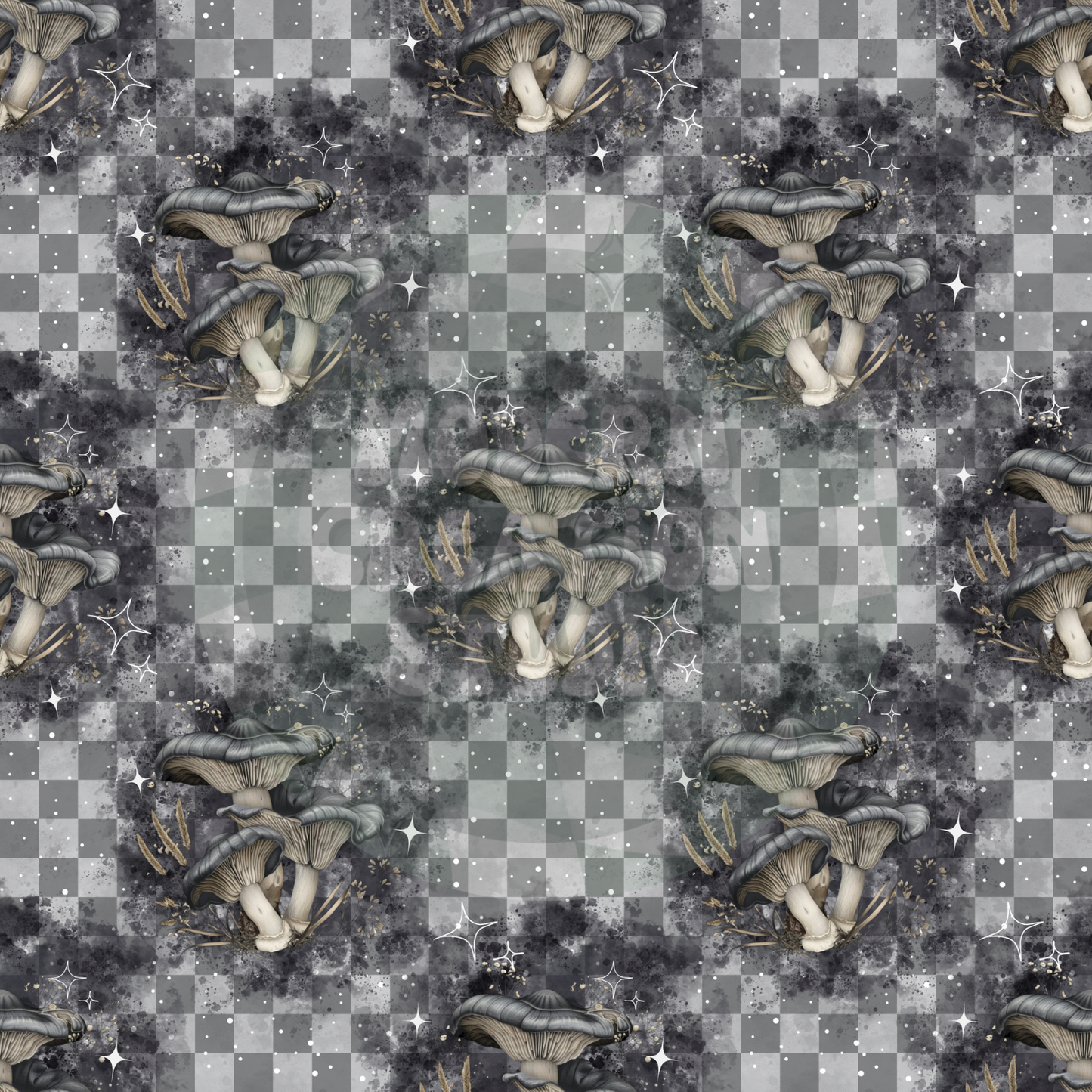 Grey checkered Mushroom Seamless File