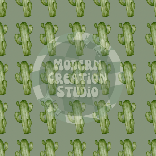 Watercolor Cactus Seamless File