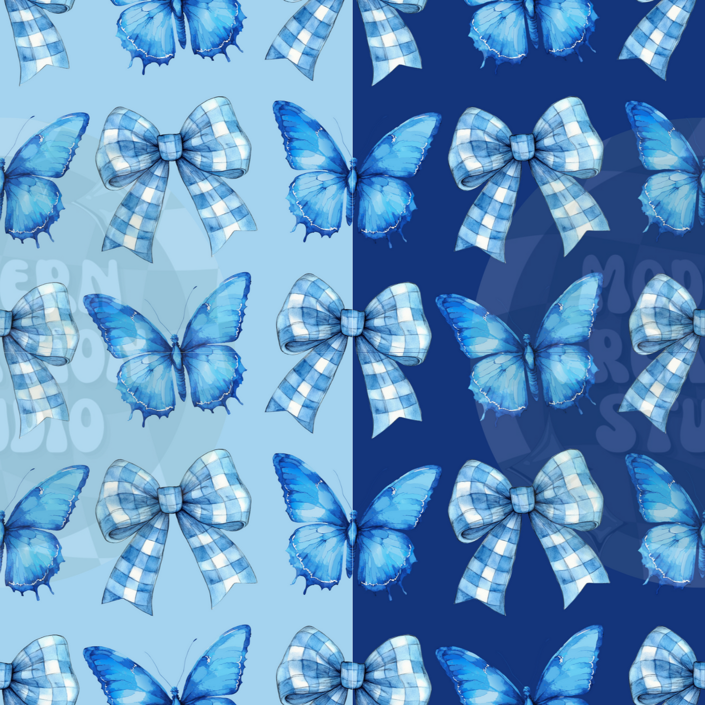 Butterfly Plaid Coquette Bow Seamless File