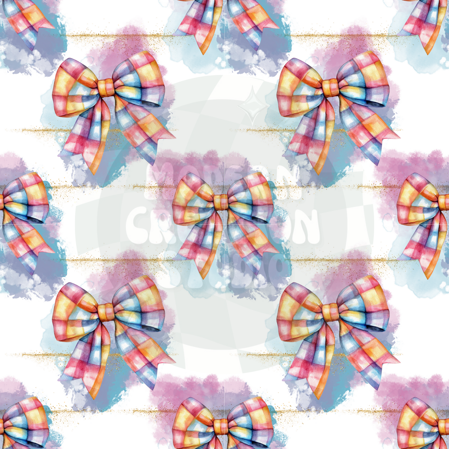 Multi color gold glitter Coquette Bow Seamless File