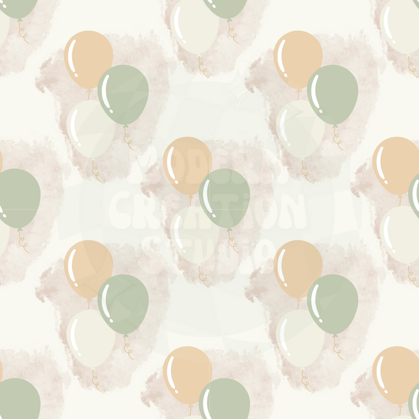 Neutral Birthday Balloons Seamless File