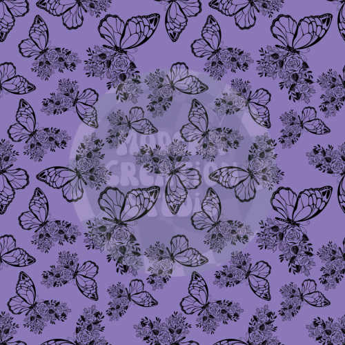 Dark Purple Floral Butterfly Seamless File