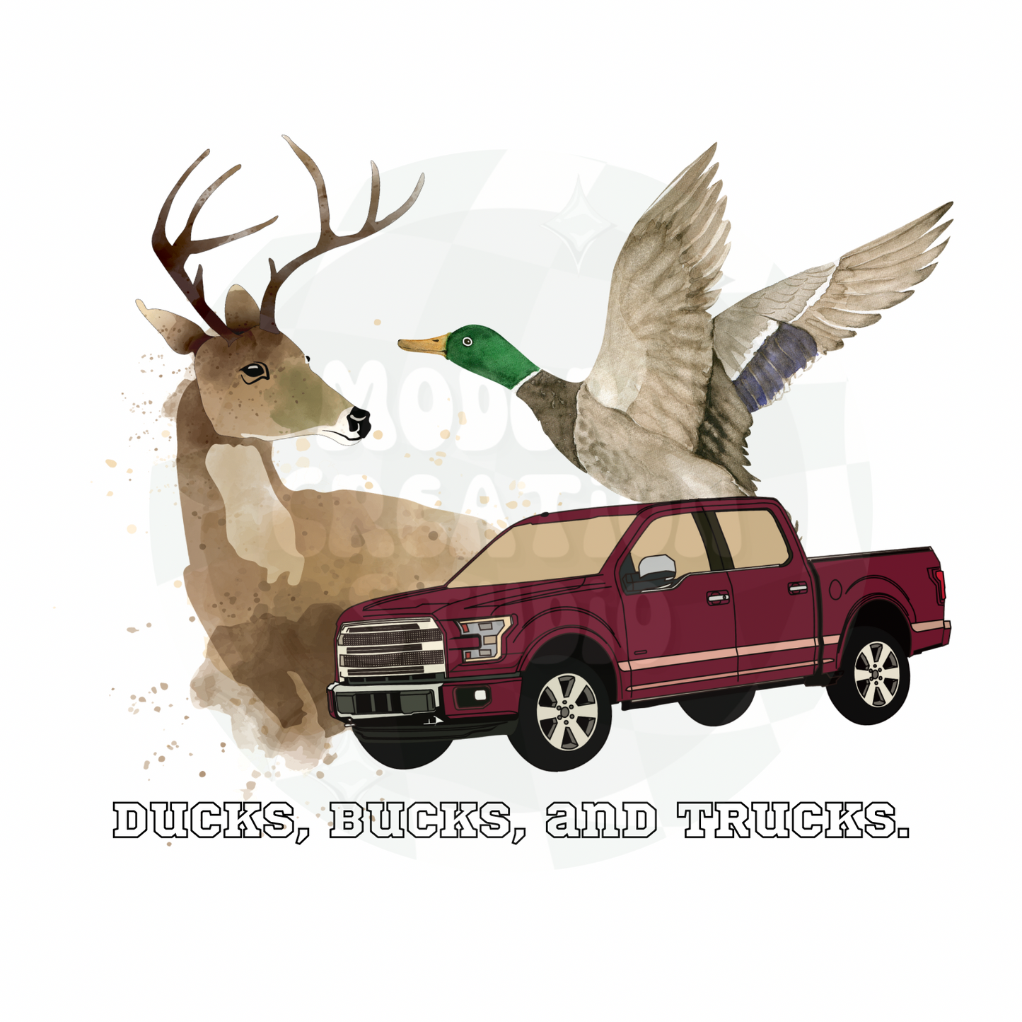 Ducks, Bucks, and Trucks PNG File