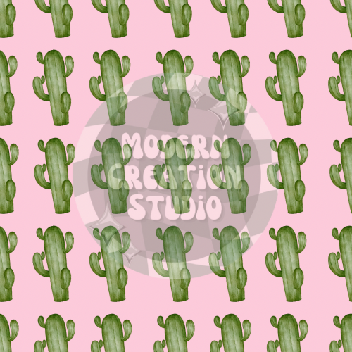 Watercolor Cactus Seamless File