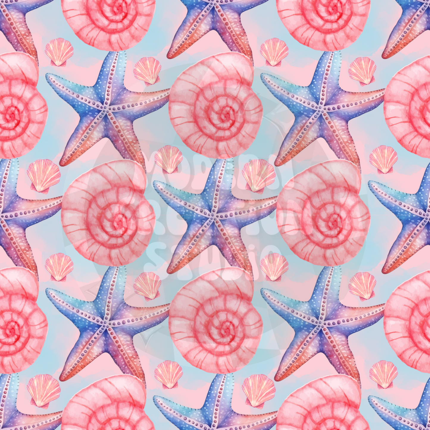 Summer Shells and Star fish Seamless File