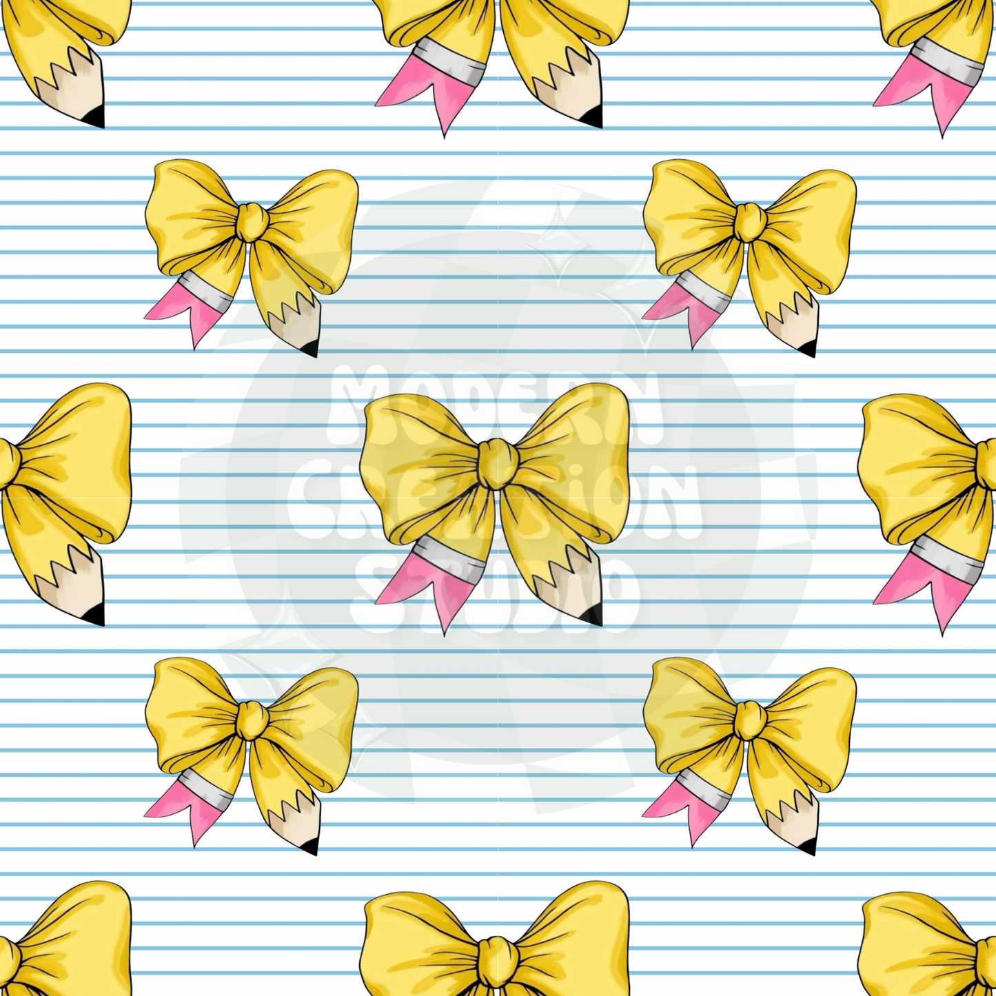 Back To School Pencil Bow Seamless Files