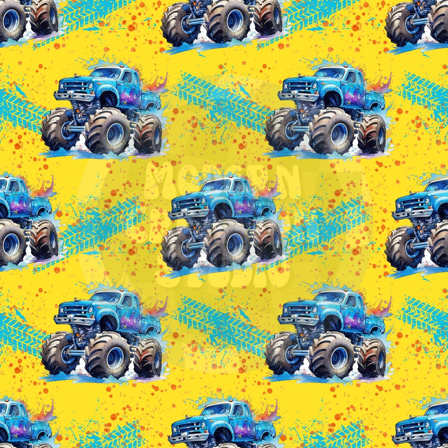 Blue Monster Truck Seamless File