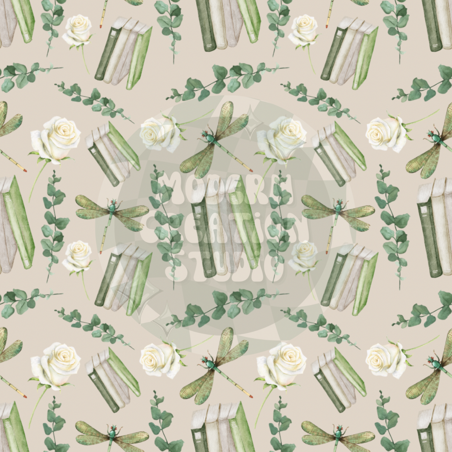 Green Bookish Seamless File