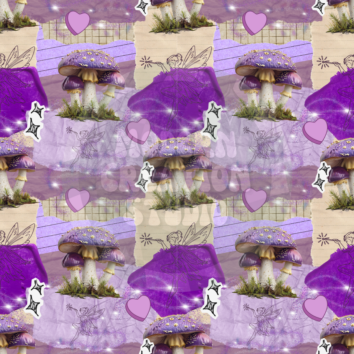 Purple Mushroom Seamless File
