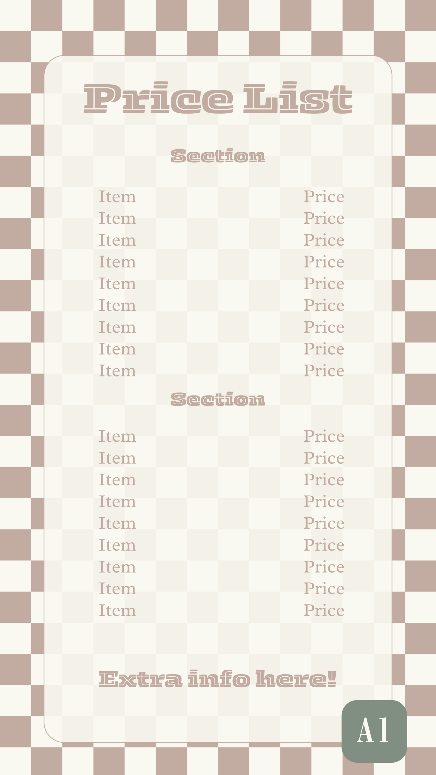 Pre-Made Price lists