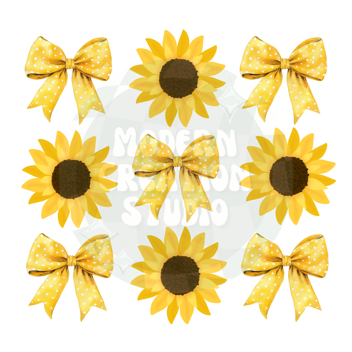 Sunflower Coquette Bow PNG File