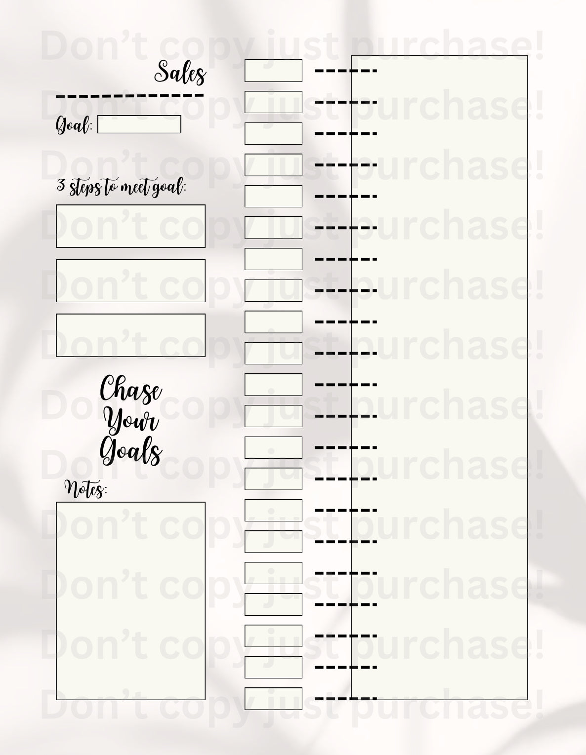 Monthly Sales Goal Digital Template