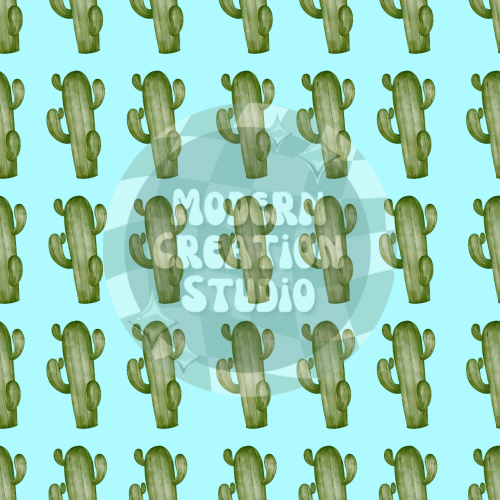Watercolor Cactus Seamless File