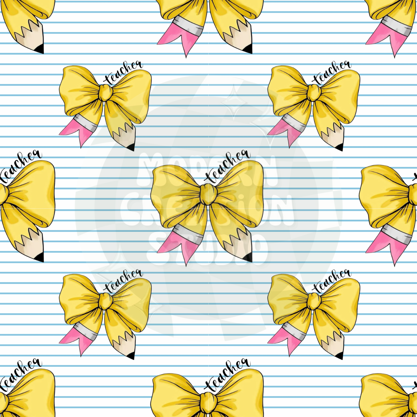 Back To School Teacher Pencil Bow Seamless File