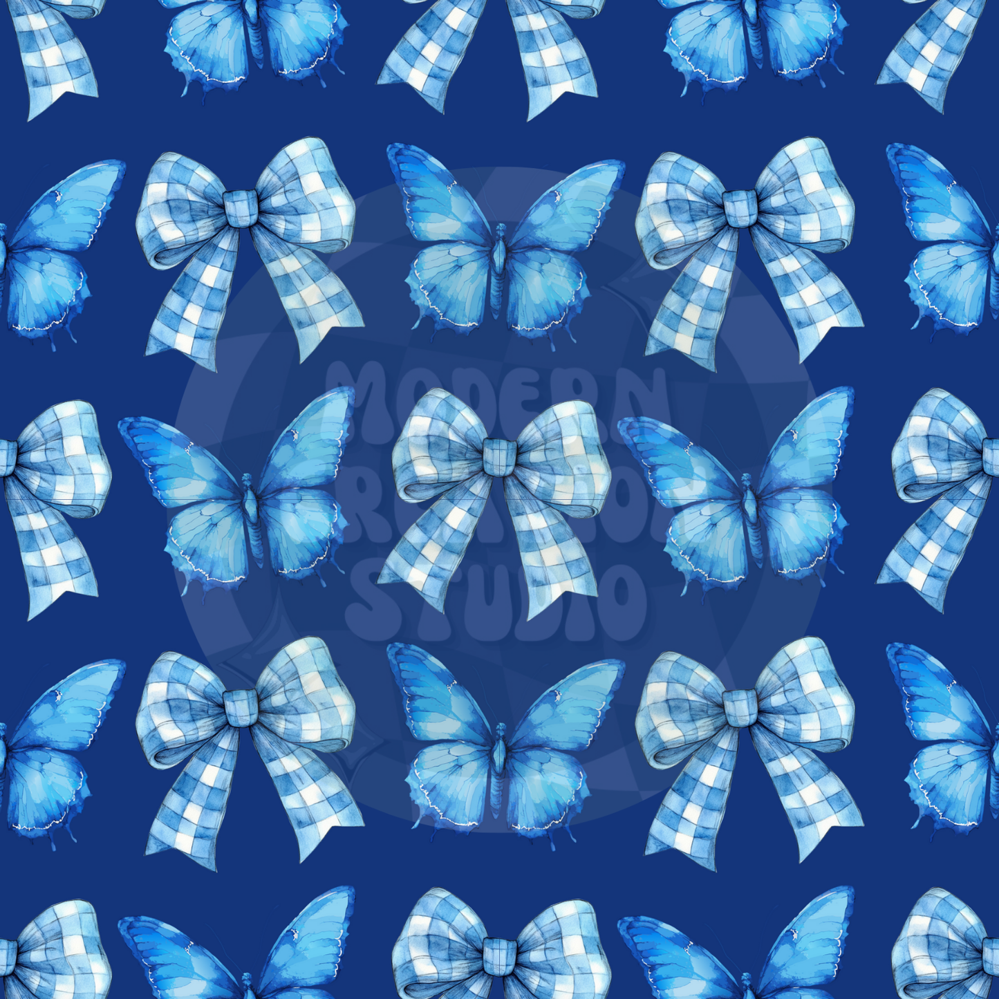 Butterfly Plaid Coquette Bow Seamless File