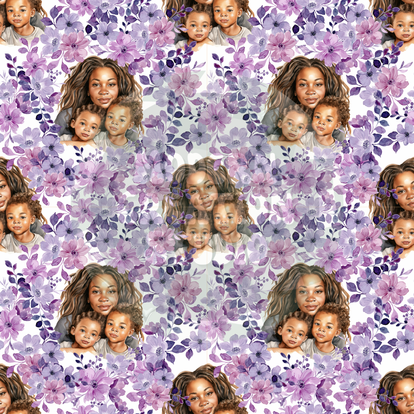 Mama, Son, and Daughter Purple Seamless File