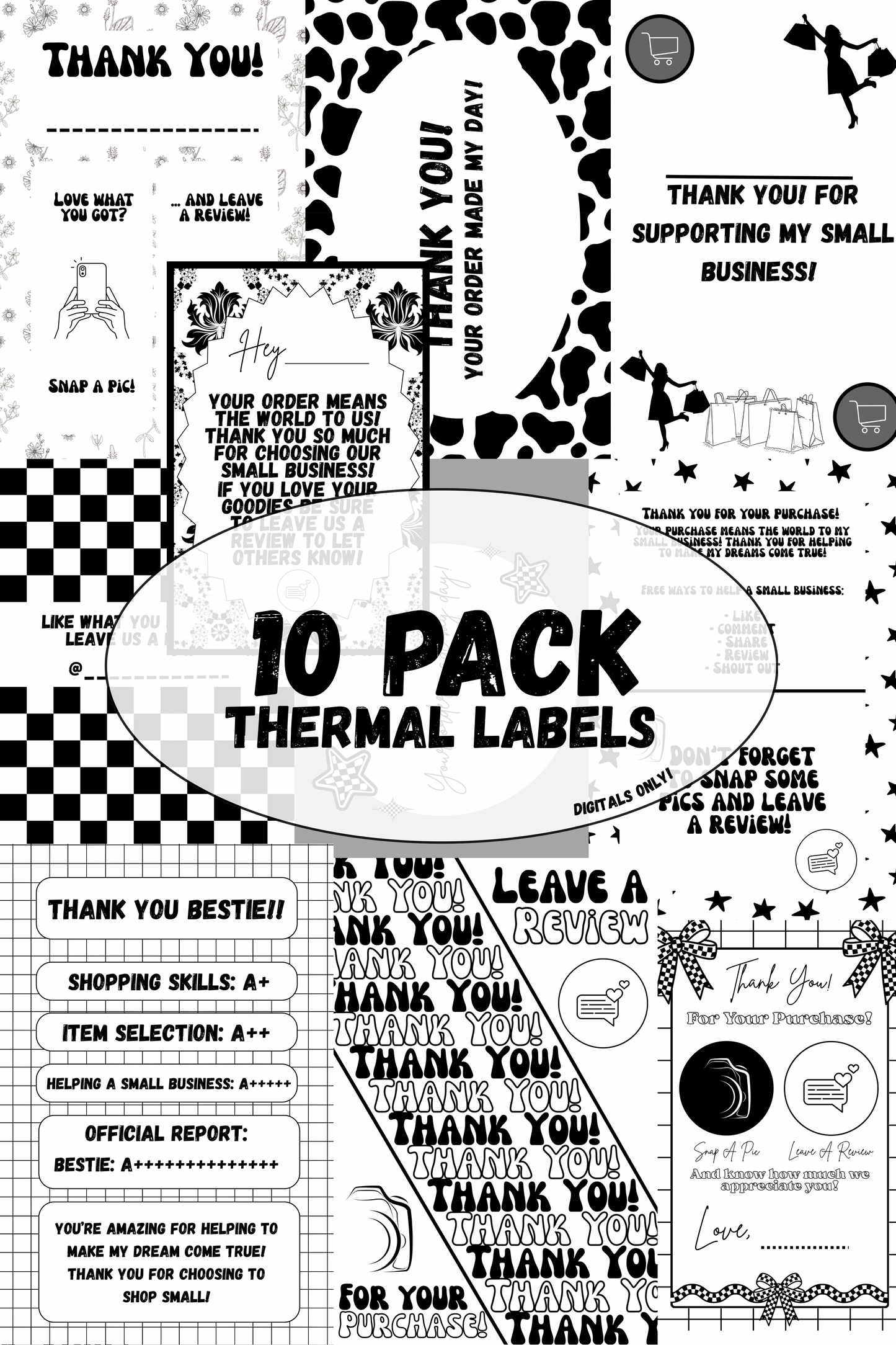 10 Pack Thermal Labels