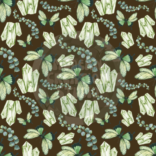 Dark Brown Crystal Butterfly Seamless