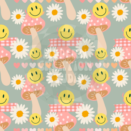 Groovy Daisy/Mushroom Seamless File