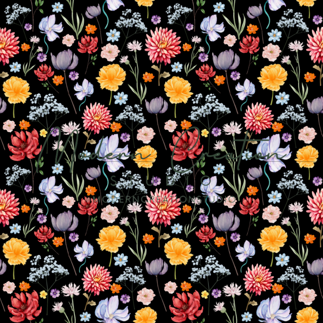 Multi-Color Floral Seamless