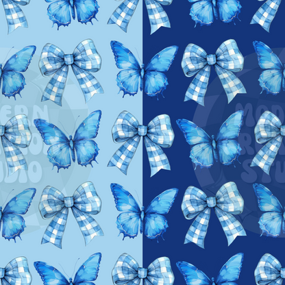 Butterfly Plaid Coquette Bow Seamless File