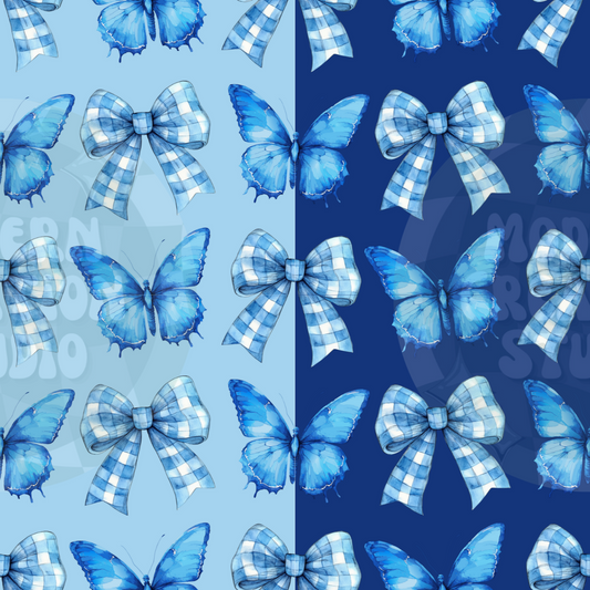 Butterfly Plaid Coquette Bow Seamless File