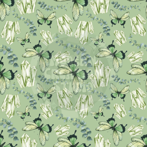 Green Crystal Butterfly Seamless File