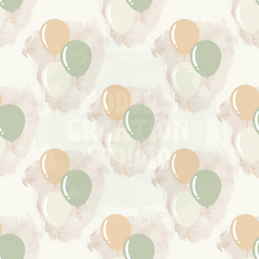 Neutral Birthday Balloons Seamless File