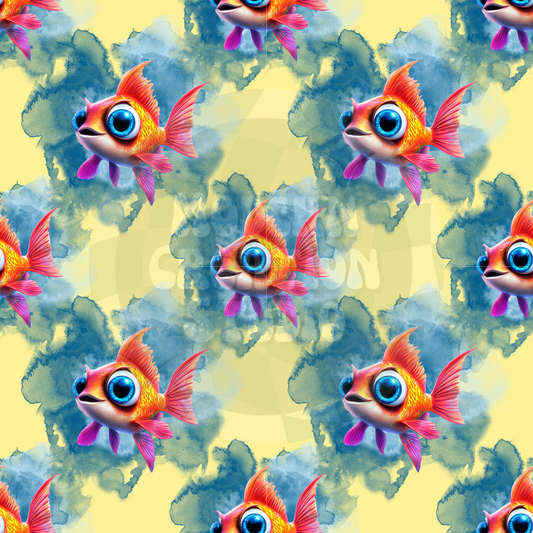 Yellow background Fish Seamless File