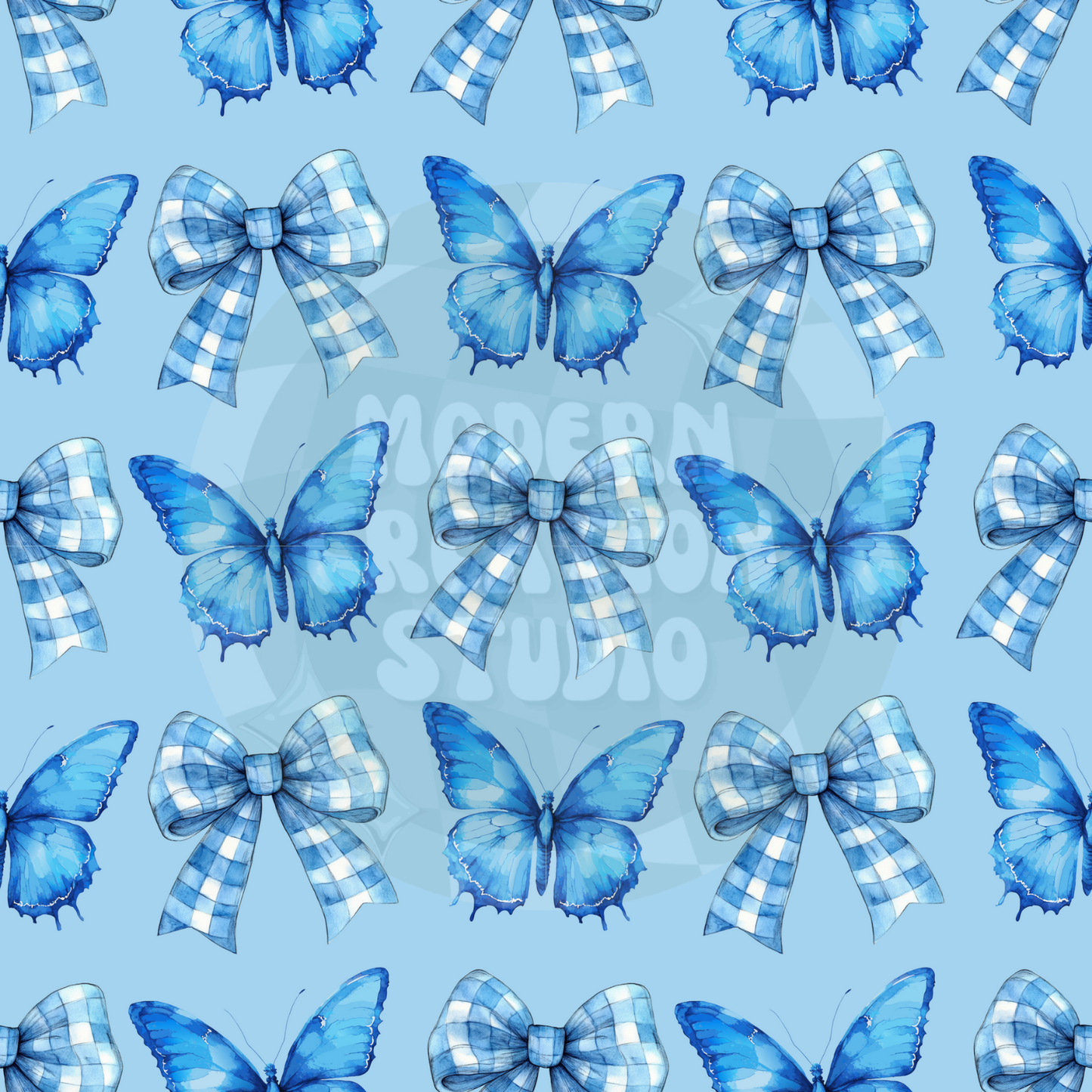 Butterfly Plaid Coquette Bow Seamless File