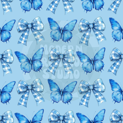 Butterfly Plaid Coquette Bow Seamless File