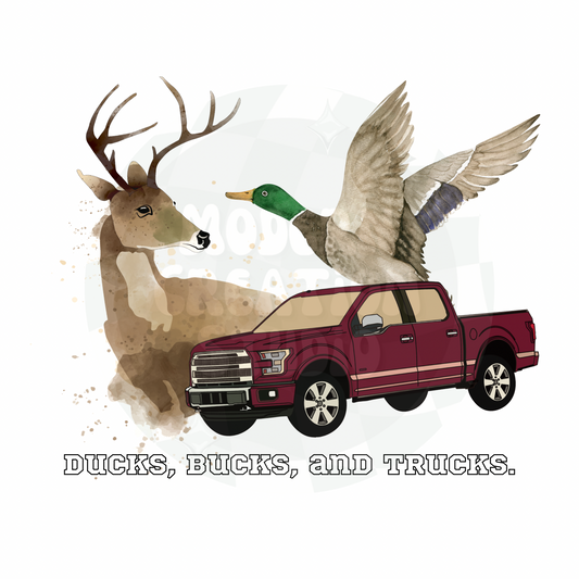 Ducks, Bucks, and Trucks PNG File