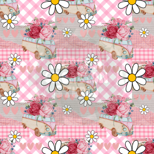 Pink Vintage Van Seamless File