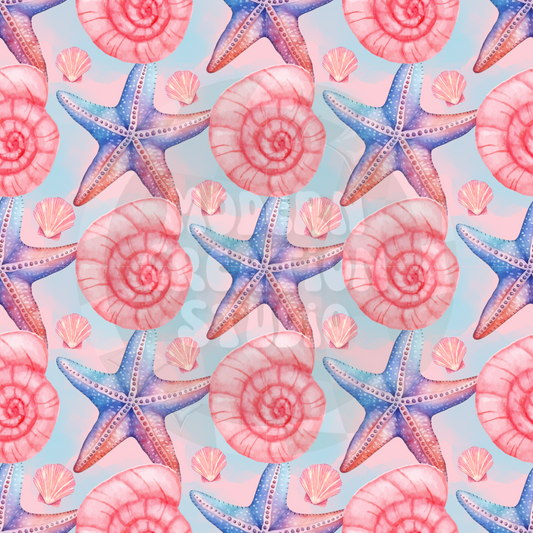 Summer Shells and Star fish Seamless File