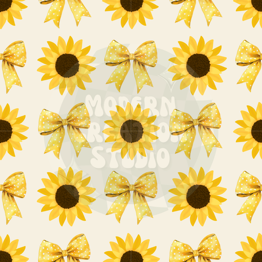 Sunflower Coquette Bow Seamless File