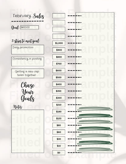 Monthly Sales Goal Digital Template