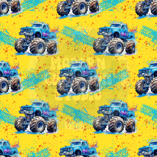 Blue Monster Truck Seamless File