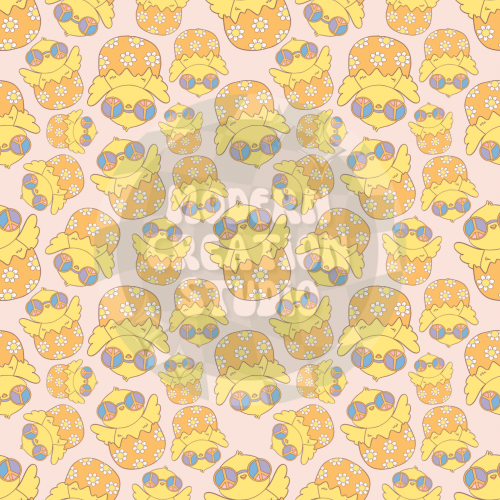 Pink Groovy Easter Chicks Seamless File