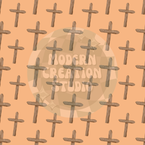 Easter Cross Orange Seamless File