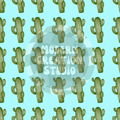 Watercolor Cactus Seamless File