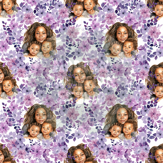 Mama, Son, and Daughter Purple Seamless File