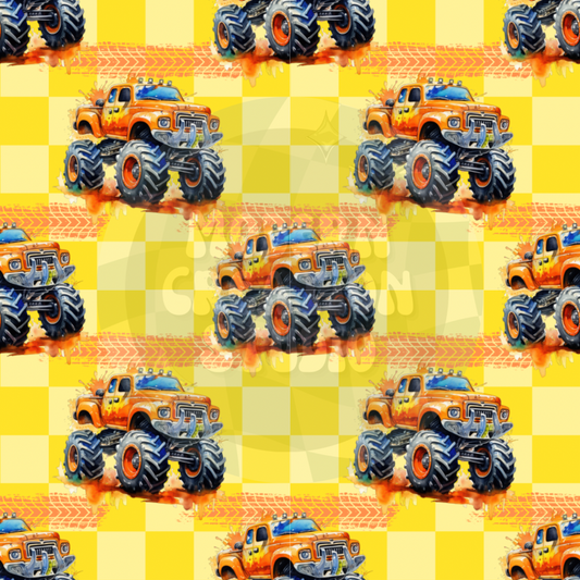 Orange Monster Truck Seamless File