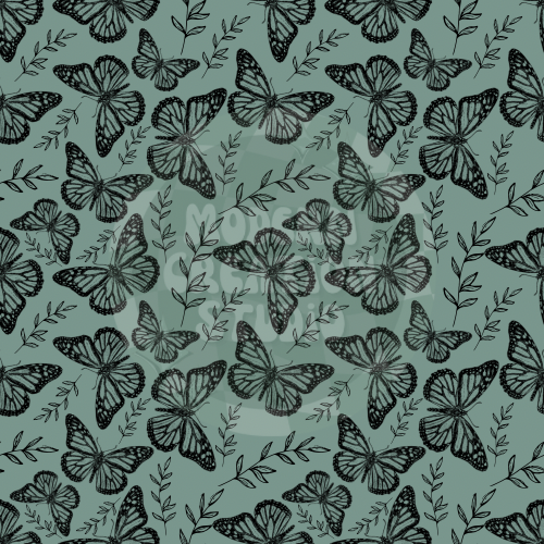 Dark Green Butterfly Seamless File