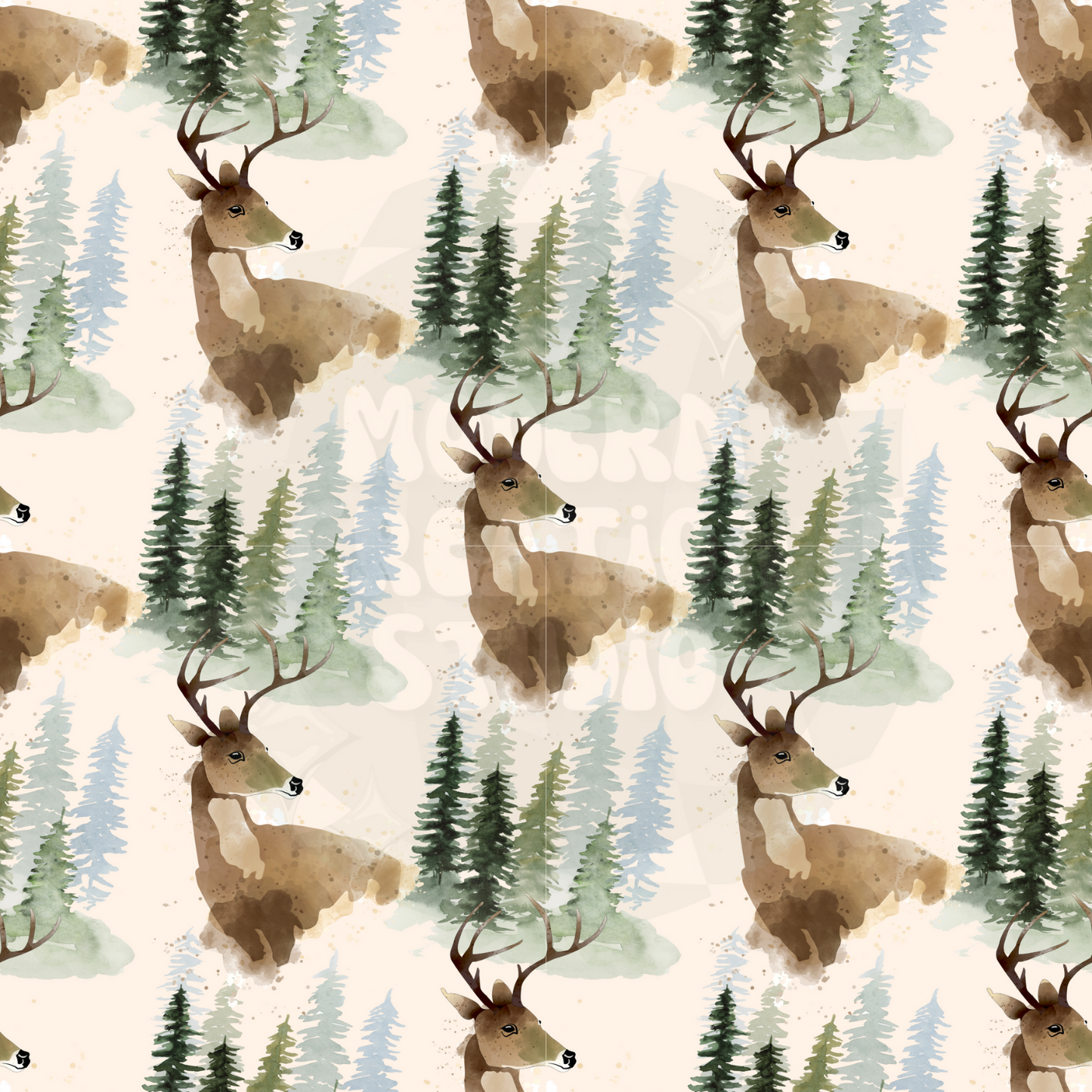 Deer in the woods seamless file