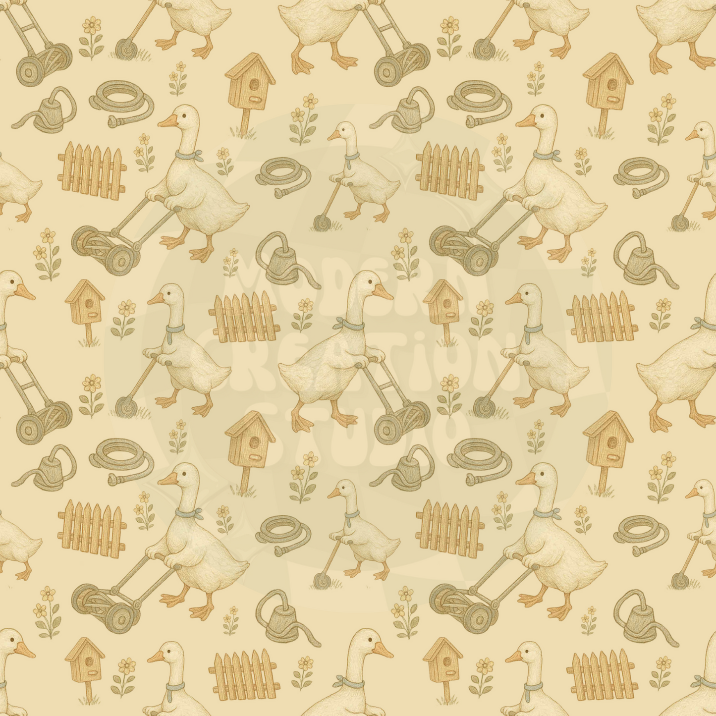 Gardening Ducks Seamless File