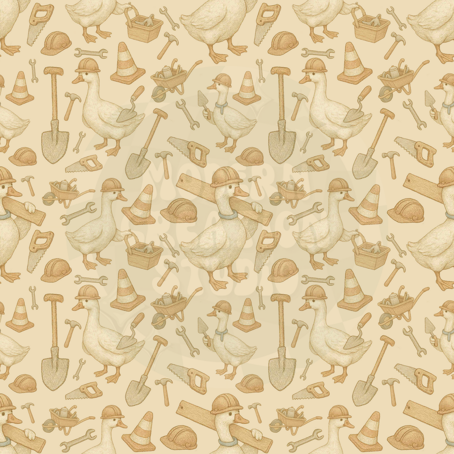 Construction Ducks Seamless File