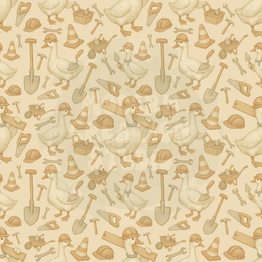 Construction Ducks Seamless File